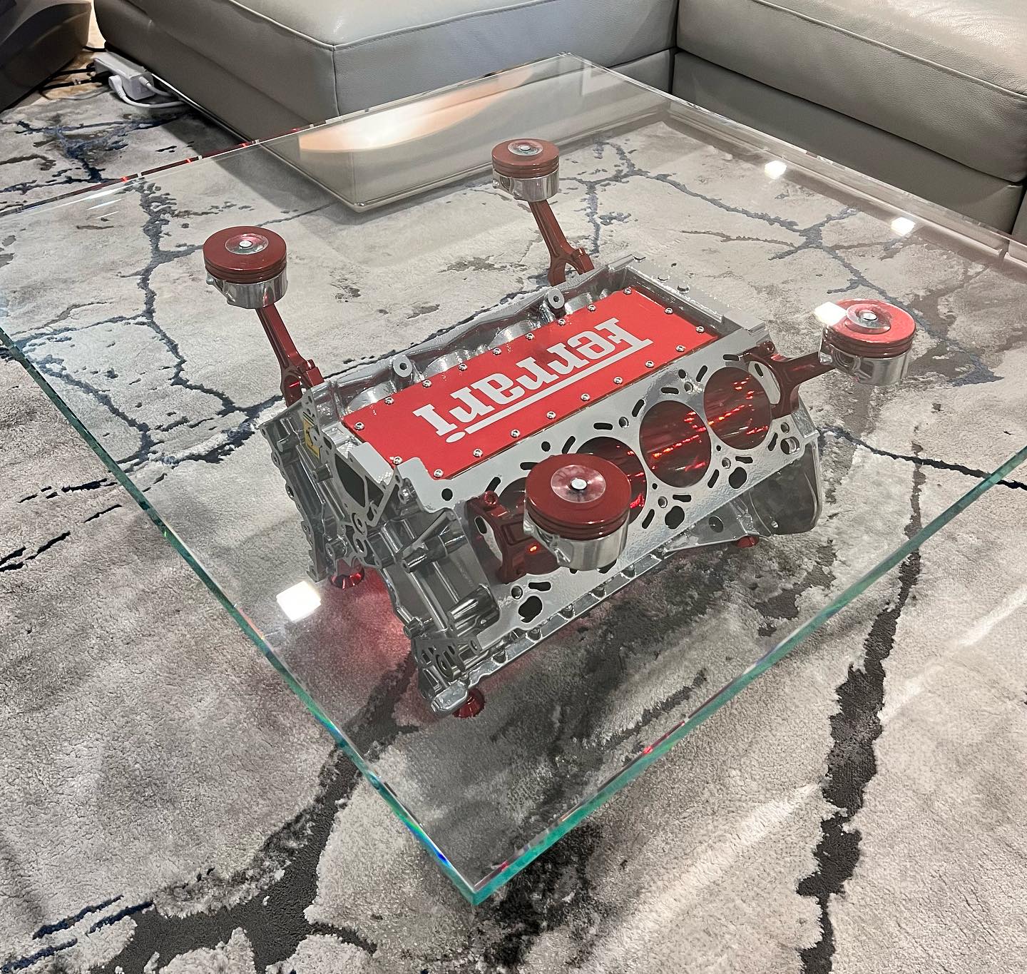 Custom specialty glass table installation by Architectural Glass and Design