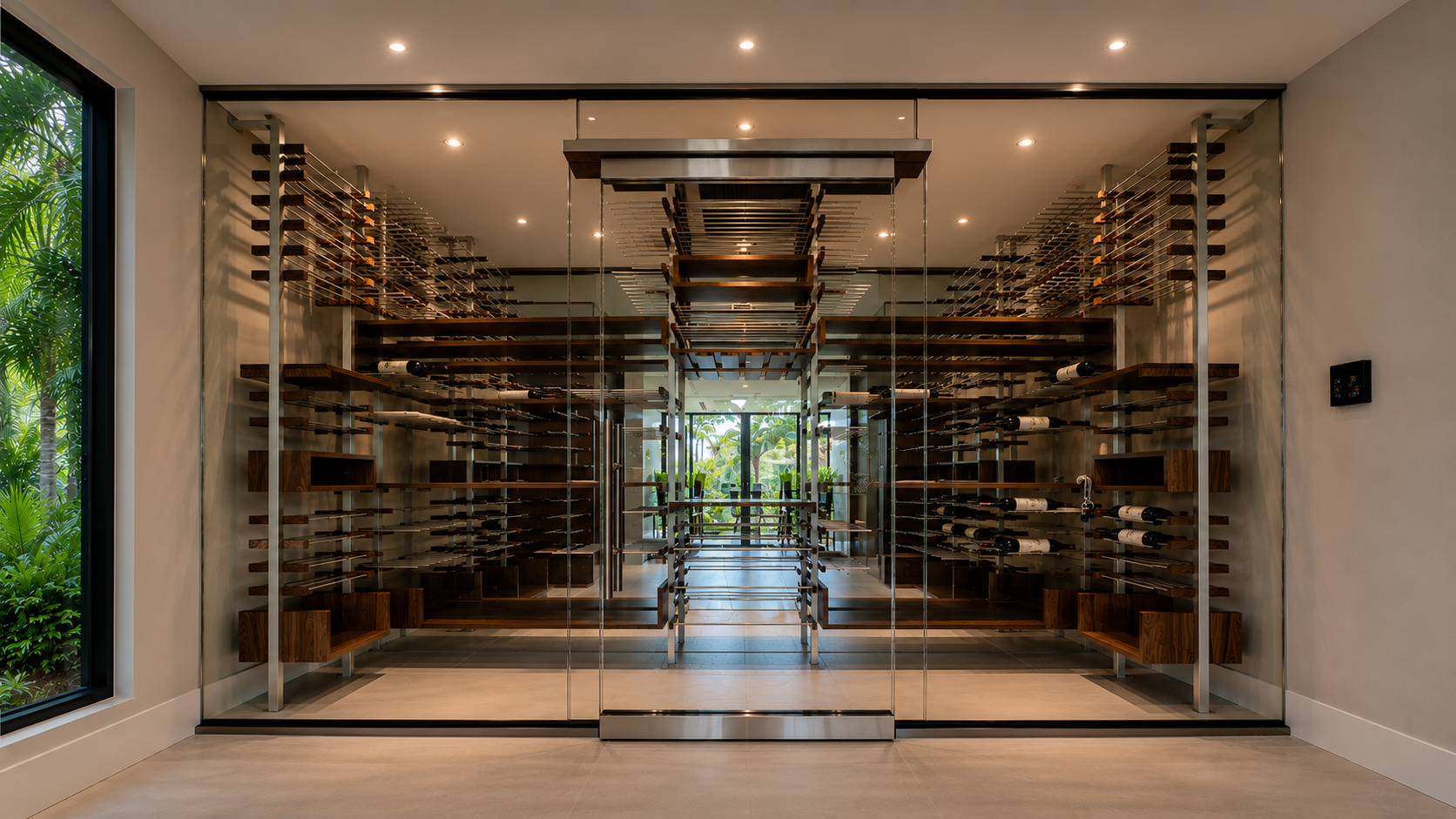 Custom glass enclosed wine room by Architectural Glass and Design